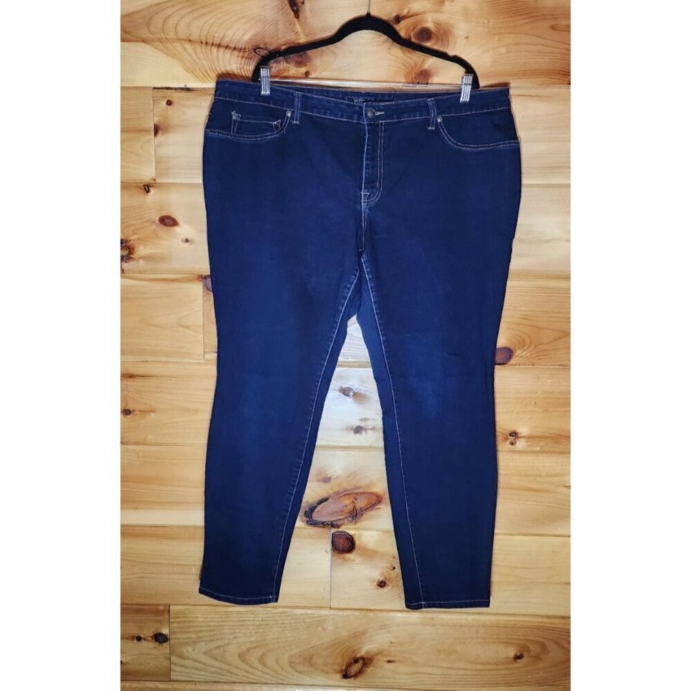 Jessica Simpson junior Plus Size 24 Dark Blue Denim Kiss Me Skinny Jegging Jeans